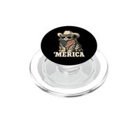 USA 'Merica Cat 4th of July Men Women Kids Funny Patriotic PopSockets PopGrip para MagSafe
