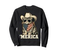USA 'Merica Cat 4th of July Men Women Kids Funny Patriotic Sudadera