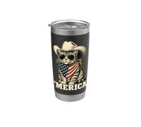 USA 'Merica Cat 4th of July Men Women Kids Funny Patriotic Vaso térmico de acero inoxidable de doble pared