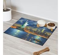 USA New York City Scenery - Tapete de alimentación para mascotas, para gatos, perros, cuenco de agua, tapete de alimentación para mascotas, tapete absorbente y antideslizante que contiene derrames