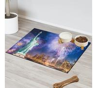 USA New York - Tapete de alimentación para mascotas, para gatos, perros, cuenco de agua, tapetes de comida para mascotas, tapetes absorbentes y antideslizantes que contienen derrames, protege el suelo