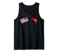 USA Papua Nueva Guinea Banderas Cruzadas Bandera Americana PNG Camiseta sin Mangas
