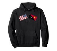 USA Papua Nueva Guinea Banderas Cruzadas Bandera Americana PNG Sudadera con Capucha