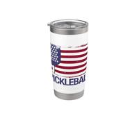 USA Patriot Pickleball Paddles Illustration Graphic Designs Vaso térmico de acero inoxidable de doble pared