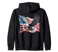 USA Patriotic Eagle - Rojo Blanco Azul Celebración Americana Sudadera con Capucha
