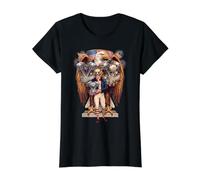 USA Patriotic Eagle Shovelhead Panhead Knucklehead Motores Camiseta gráfica económica, Mujer, Negro, L