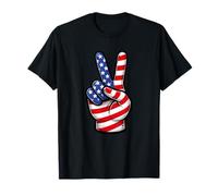 USA Peace Sign Hand Patriotic American Country Flag Camiseta