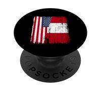 USA Perú Media Bandera American Peruvian Heritage Jersey PopSockets PopGrip Adhesivo