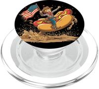 USA Race Hotdog Busca Amantes de la Barbacoa y los Perros Calientes PopSockets PopGrip para MagSafe