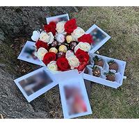 USA-SALES UNIKPACKAGING Caja de regalo de flores con forma hexagonal de alta calidad, con cajón, tamaño 9.5 x 8.3 x 6.1 pulgadas, para arreglos florales de estilo lujoso (blanco)