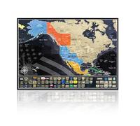 USA Scratch Map with States Flags - North America Scratch Map to Track Travel - Made in Europe - 16.54 x 11.7 In