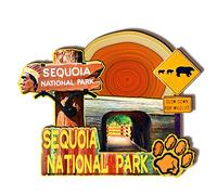 USA Sequoia National Park Imán de madera 3D Imanes de nevera Viajes Coleccionables Souvenirs Decoraciones hechas a mano Artesanías-2