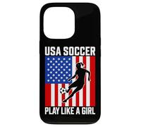 USA Soccer Juega como una chica Pasión Orgullo Carcasa para iPhone 13 Pro