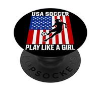 USA Soccer Juega como una chica Pasión Orgullo PopSockets PopGrip Adhesivo