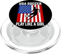 USA Soccer Juega como una chica Pasión Orgullo PopSockets PopGrip para MagSafe