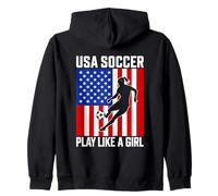 USA Soccer Juega como una chica Pasión Orgullo Sudadera con Capucha