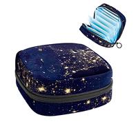 Usa Space Satellite Map Period Pouch - Bolsa de almacenamiento para tampones para servilletas sanitarias, Varios colores, 4.7x6.6x6.6 in/12x17x17 cm, Viajes
