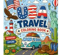 USA States Travel Doodles Coloring Book: 50 USA States Filled with Iconic Landmarks, Nature, Wildlife & Local Symbols | A Relaxing Travel Coloring Adventure