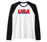 USA Vintage American Pride Retro Throwback Patriotic Camiseta Manga Raglan