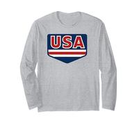 USA Vintage American Pride Retro Throwback Patriotic Manga Larga