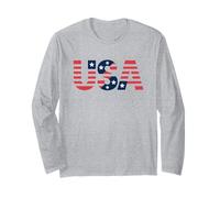 USA Vintage American Pride Retro Throwback Patriotic Manga Larga