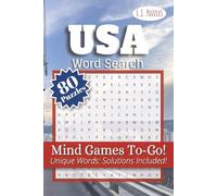 USA Word Search Mind Games To-Go: Patriotic Puzzle Book | Learn US Terms, Spelling & History | Travel Sized | Relax and Focus | Easy to Read | Solutions included