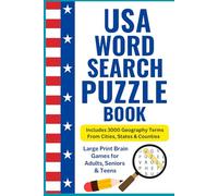 USA Word Search Puzzle Book - 3000 Geography Terms from Cities, States & Counties: Large Print Brain Games for Adults, Seniors & Teens