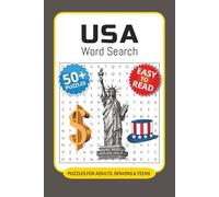 USA Word Search Puzzle Book: 50+ Word Searches with Easy to Read Print about USA, American States, Cities and More I 6x9 inches, 110 pages I Ideal Gift for Patriotic Fans and Learners