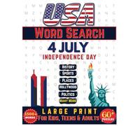 USA Word Search Puzzle Book Large Print: 60+ United States Puzzles With Easy To Read Print About American History, Sports, Places and More | 8.5*11 ... Independence day, Patriots and History Lovers