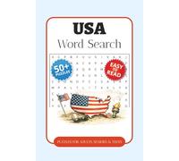 USA Word Search Puzzle Book: Word Searches with Easy-to-Read Print about American States, Landmarks, History, and More | 6 x 9 Inches, 110 Pages | 50+ ... Gift for Vacations, Holidays, and Free Time