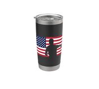 USA World Football 26 American Team Champion Fun Flag Ganador Vaso térmico de acero inoxidable de doble pared