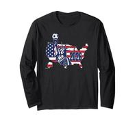 USA World Football 26 American Team Champion Fun Map Ganador Manga Larga