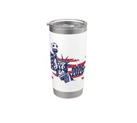 USA World Football 26 American Team Champion Fun Map Ganador Vaso térmico de acero inoxidable de doble pared