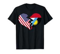 USA y Antigua Y Barbuda Corazón Roto Amor Internacional Camiseta
