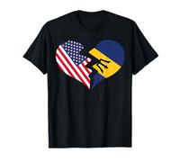 USA y Barbados Broken Heart International Love Camiseta