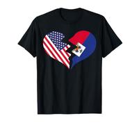 USA y Haiti Broken Heart International Love Camiseta