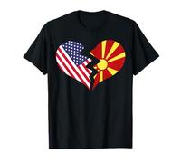 USA y Macedonia del Norte Corazón Roto Amor Internacional Camiseta