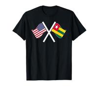 USA Y Togo Banderas Cruzadas Raíces Dobles Camiseta