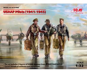 USAAF Pilots (1941-1945) (3 Figures) (100% New Moldes) 1 :3 2 Plástico Model Kit