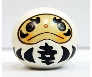 USABURO Kokeshi Muñeca japonesa de madera 9-113-1 Happy Daruma White