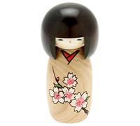 Usaburo Muñeca Kokeshi Japonesa, Kimono marrón de Kimiko