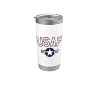 USAF ESTADOS UNIDOS FUERZA AÉREA ROUNDEL US CLASSIC AVIATION Vaso térmico de acero inoxidable de doble pared