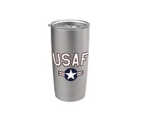 USAF ESTADOS UNIDOS FUERZA AÉREA ROUNDEL US CLASSIC AVIATION Vaso térmico de acero inoxidable de doble pared