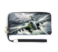 USAF F-15 Eagle Thundering - Cartera de piel con correa para la muñeca para hombres y mujeres, Estilo:, 20.0*10.5cm