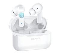 USAMS Auriculares Bluetooth in-Ear inalámbricos con Graves potentes con USB-C Quick Charge HD ANC BT 5.0 HiFi Stereo Sound True Wireless Earbuds con micrófono Integrado Touch Control (Blanco)