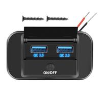 USB 1 2 V Socket, enchufe USB de 12 V - QC3.0 PD3.0 Precio del cargador US B TOMADA E OF DC 12-24V Corriente, Panel de zócalo de cargador rápido de 66W | PR es E de Charg Eur of RV Phone para Automobi