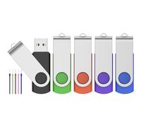 USB 16GB Pendrive 5 Piezas Memorias USB 2.0 - Giratoria Pen Drive 16 GB Económico 5 Unidades Práctica Unidad Flash USB - FEBNISCTE Multicolor Kit de Llaves USB 2.0 Regalo para Fotógrafo con Cuerdas