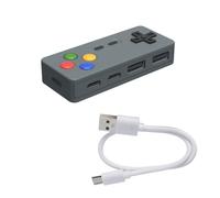USB 2.0 a 2 tipo C y 2 puertos USB con controlador de juego divertido, conectores convertidores para juegos
