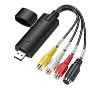 USB 2.0 Audio Video Grabber USB 2.0 Audio Video Grabber Convertidor Analógico a Digital con Adaptador para VHS/VCR/TV a DVD para Windows 11 10 8 7 Mac