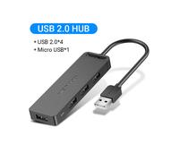 (USB 2.0 con alimentación) Vention USB C HUB 4 puertos USB tipo C a divisor USB con Micro Charge Power